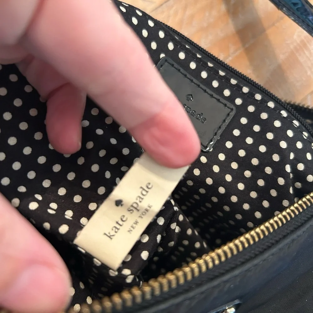 Kate Spade Black Shoulder Bag with Textured Fabric